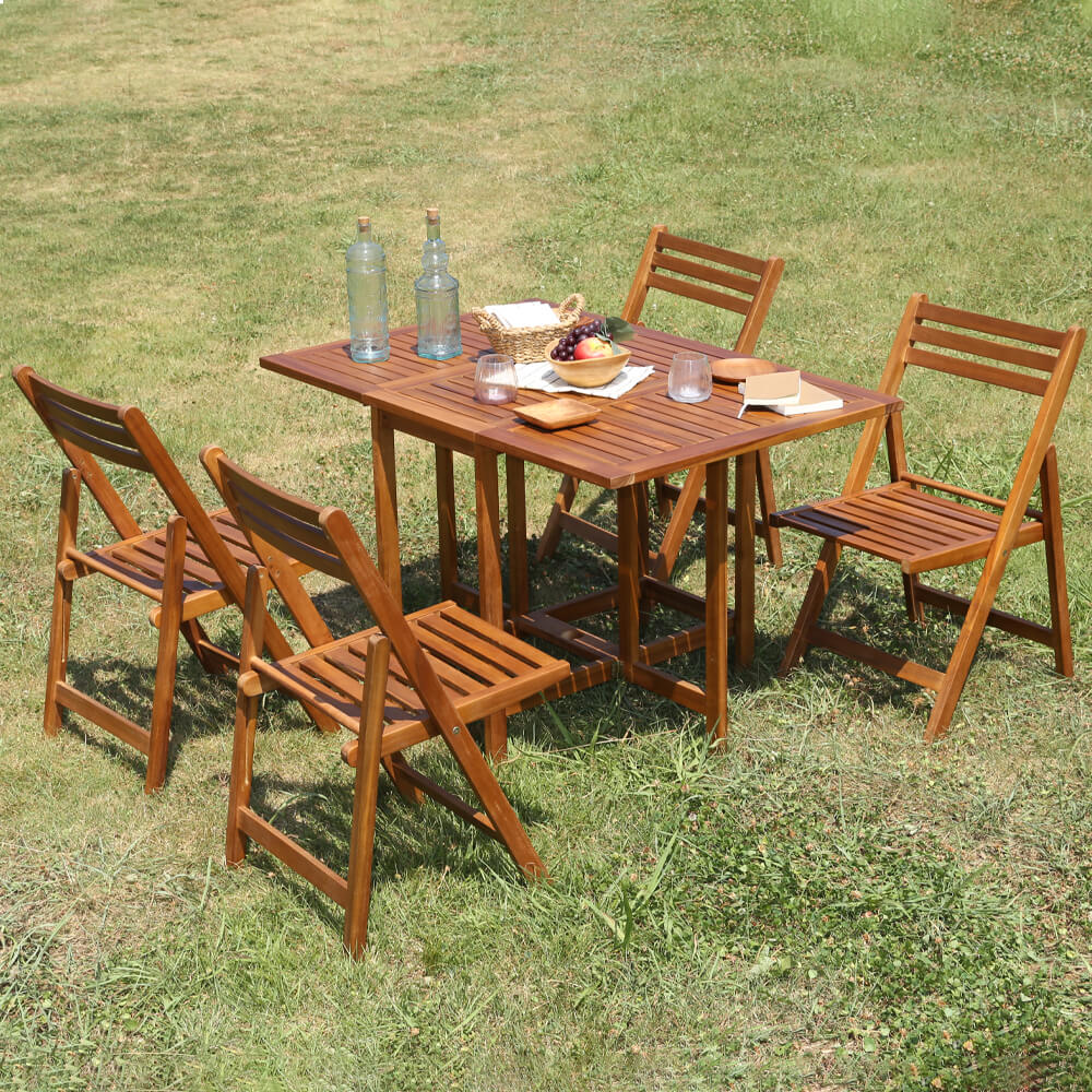 Largo（ラルゴ）バタフライテーブル＆チェアー５点セット