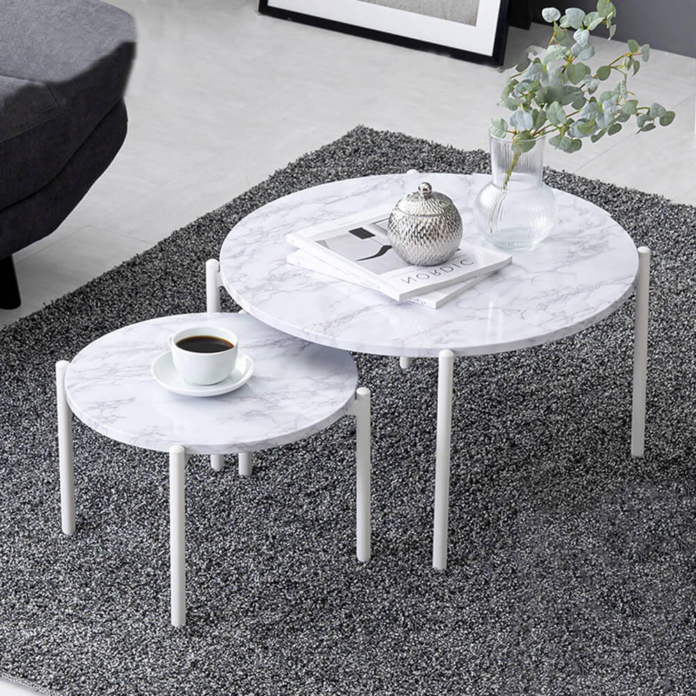 Colone（コロネ） 大理石調ネストテーブル