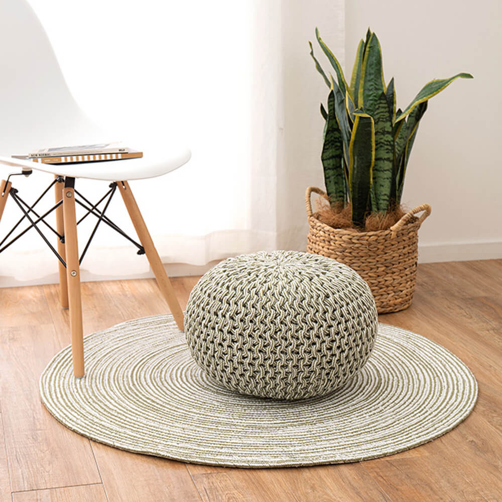  peak 半円形クッション 2色セット Dnea（ドネア） インド綿円形スツール＆クッション 直径50cm