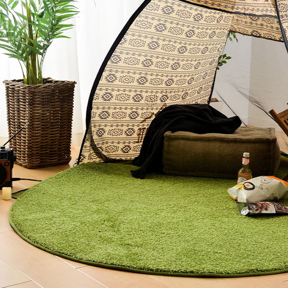 Shiva（シーヴァ） 芝生風円形ラグマット  直径150cm