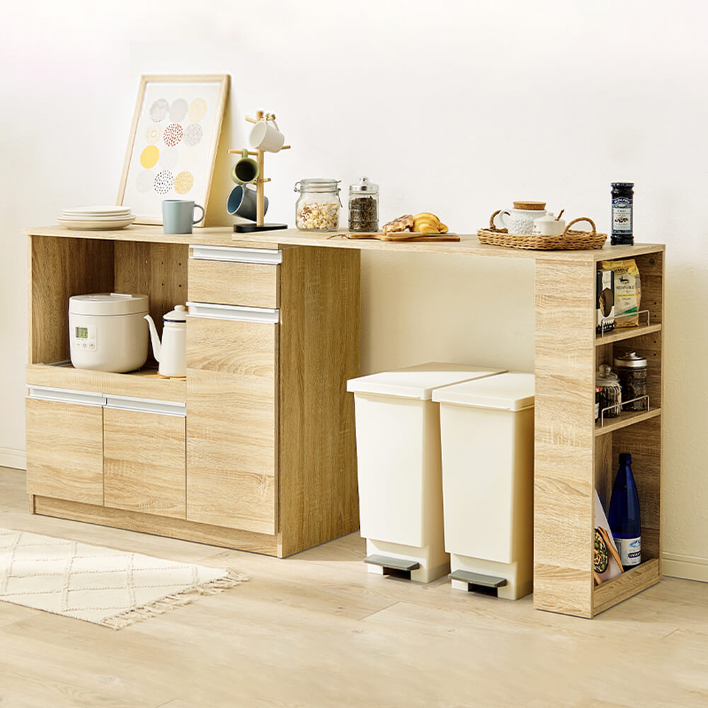 【新品】伸縮キッチンカウンター　スライド棚　アウトレット 新品】伸縮キッチンカウンター スライド棚 アウトレット