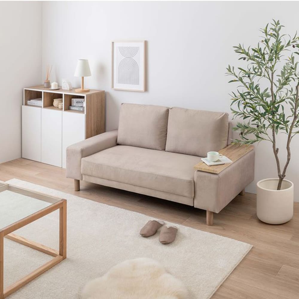 Komp（コンプ） サイドテーブル付き2人掛けソファ