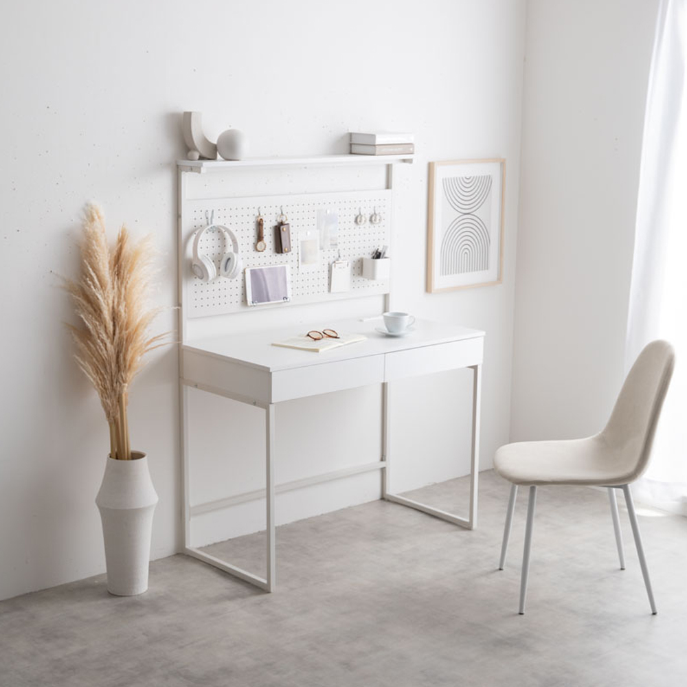 Kania（カニア） 有孔ボード・引き出し付きワークデスク