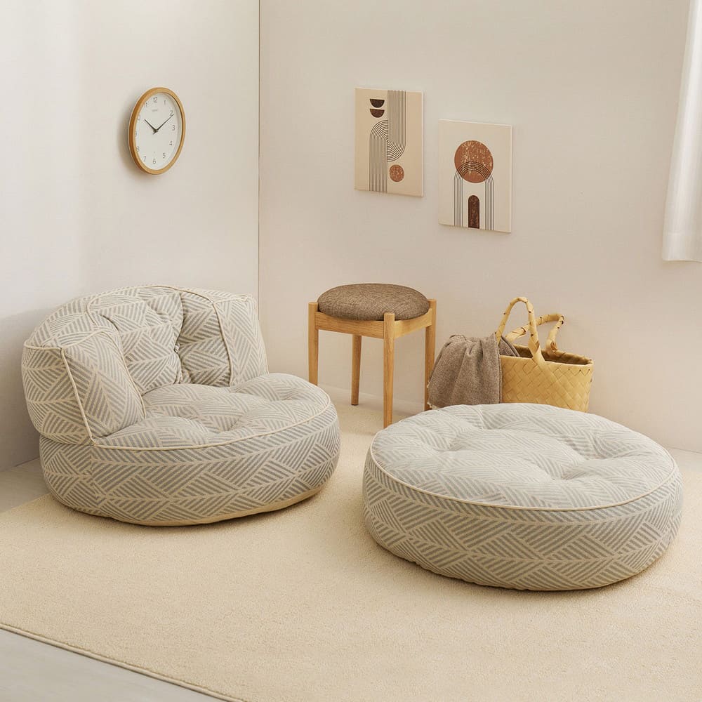 Ailes（エール） 円形ソファ ＋ オットマンセット