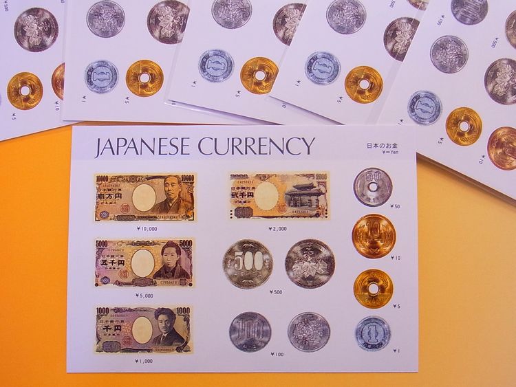 【日本のおみやげ】ポストカード【日本の流通貨幣/写真】（バラ単品）透明OPP袋入り