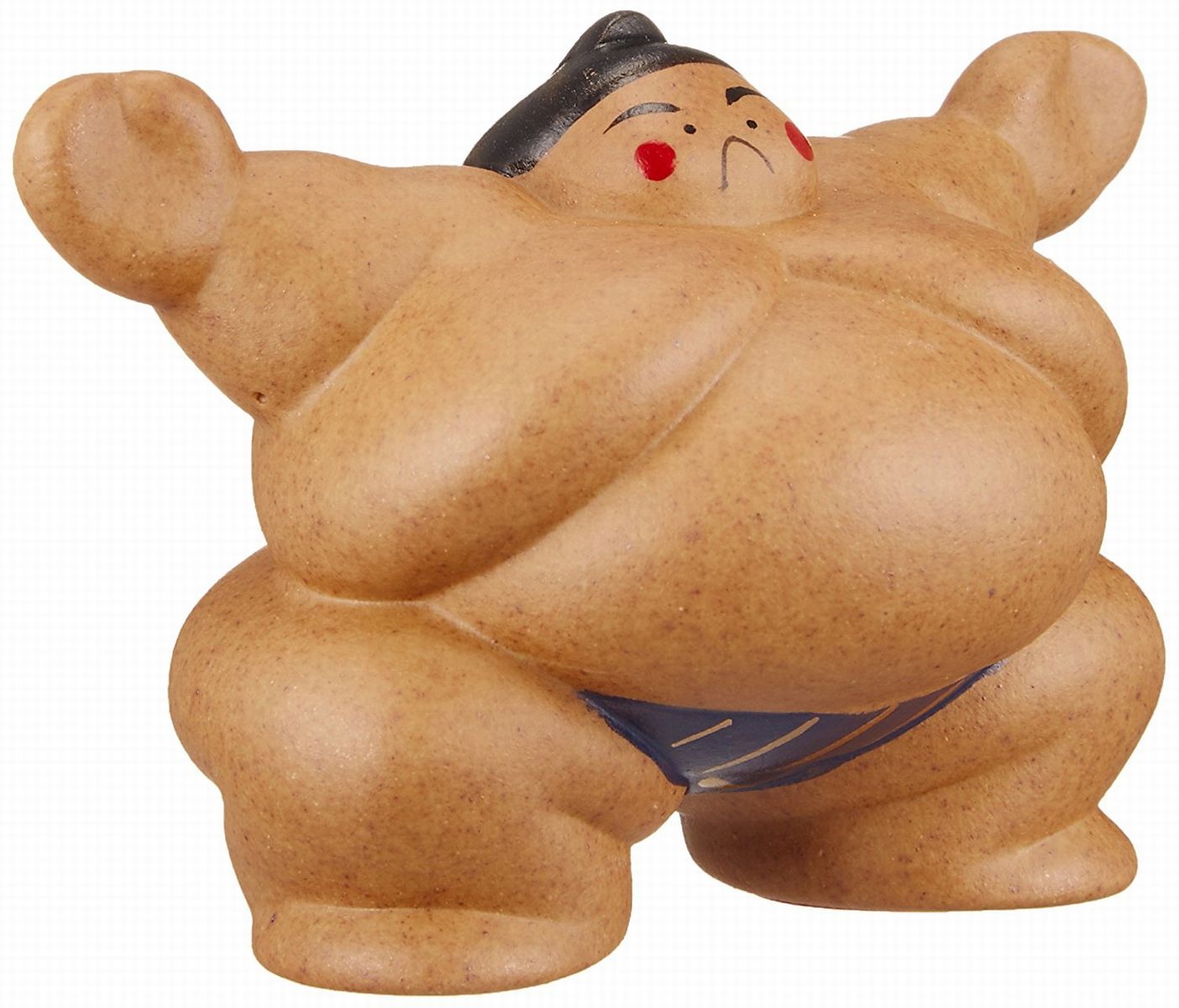 【日本のおみやげ】◆大入相撲人形【仕切り】ストライプ模様|黒箱入り