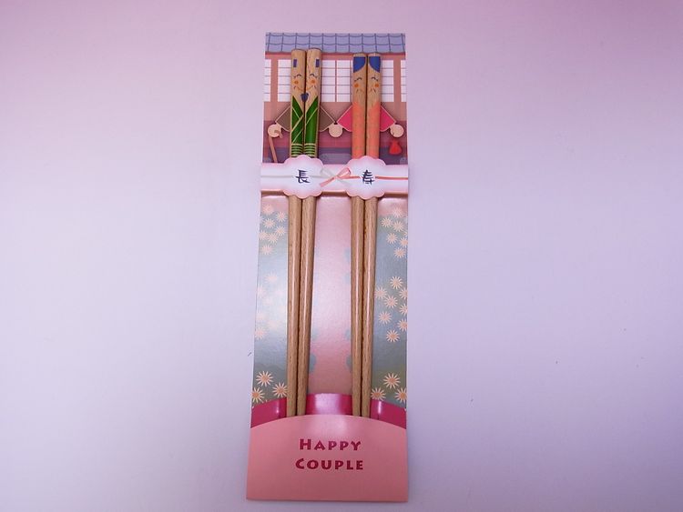 【日本のおみやげ】◆日本のお箸【長寿】透明アクリルケース入2膳セット