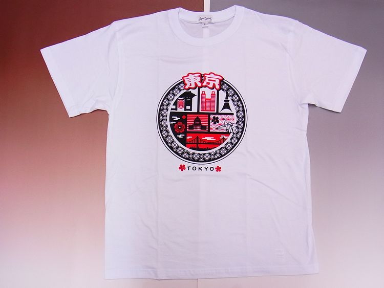 【日本のおみやげ】【ホームステイおみやげ】【日本土産】（漢字・和柄）◆和風Tシャツ【サークル東京】大人用（M～LL）白地