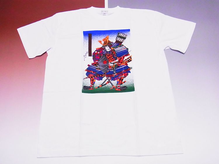 【日本のおみやげ】【ホームステイおみやげ】【日本土産】（漢字・和柄）◆和風Tシャツ【源義経】大人用（S～3L）白地
