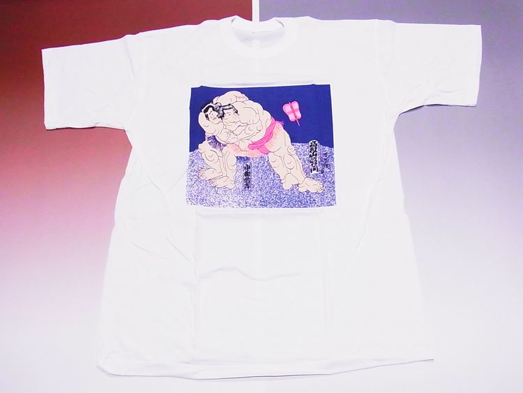 【日本のおみやげ】【ホームステイおみやげ】【日本土産】（漢字・和柄）◆和風Tシャツ【相撲（青）】大人用（M～3L）白地