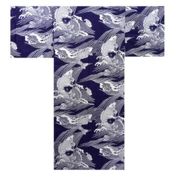 【日本のおみやげ】◆外国人向け浴衣【鯉】男性用（S～XL）