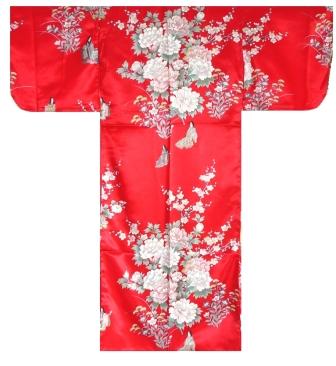 【日本のおみやげ】◆外国人向け着物【姫牡丹菊】子供用（35in～40in）