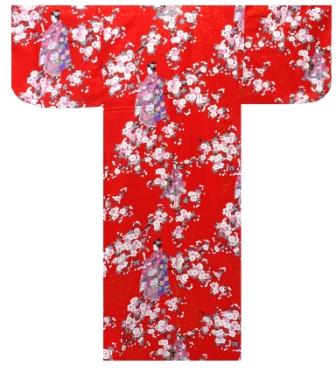 【日本のおみやげ】◆外国人向け浴衣【桜舞妓】子供用（45in～50in）