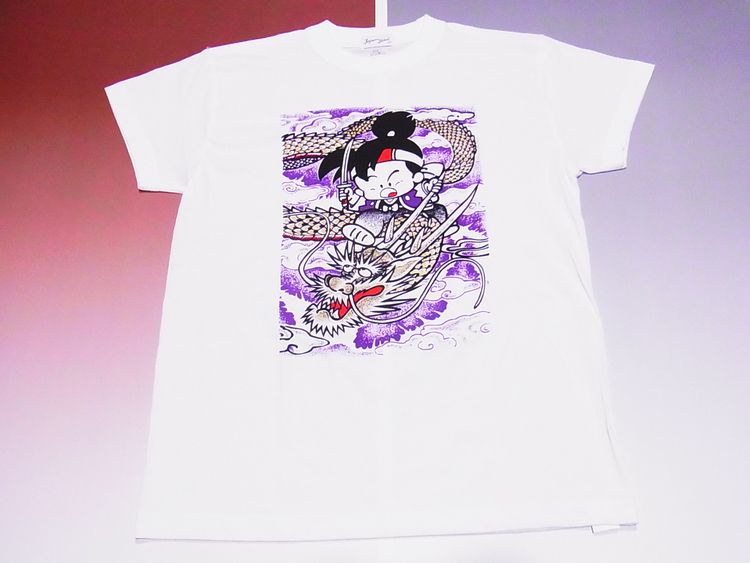 【ホームステイおみやげ】【日本土産】（漢字・和柄）◆和風Tシャツ【誠龍】子供用（100cm～150cm）白地