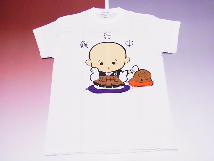 【ホームステイおみやげ】【日本土産】（漢字・和柄）◆和風Tシャツ【小坊主】子供用（100cm～150cm）白地