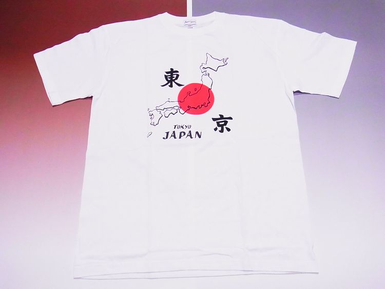 【日本のおみやげ】【ホームステイおみやげ】【日本土産】（漢字・和柄）◆和風Tシャツ【地図東京】大人用（S～3L）白地