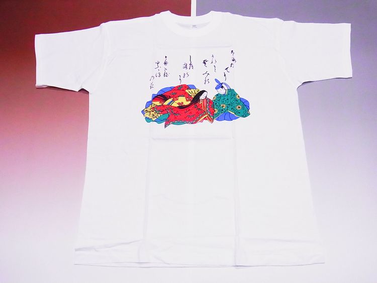 【日本のおみやげ】【ホームステイおみやげ】【日本土産】（漢字・和柄）◆和風Tシャツ【源氏物語】大人用（M～3L）白地