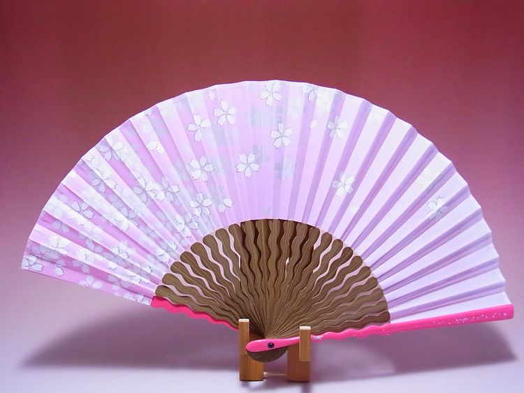 【日本のおみやげ】◆絹扇子【桜】（ピンク）「掛扇別売り」