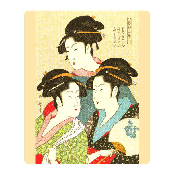 【日本のおみやげ】◆マウスパッド【寛政三美人】