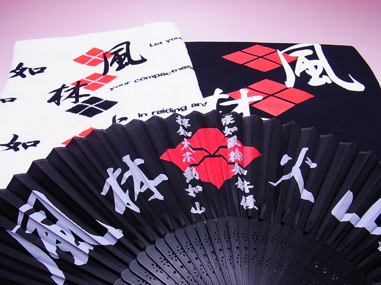 【日本のおみやげ】（漢字）◆戦国武将3点セットTシャツ/フェイスタオル/センス【武田信玄】