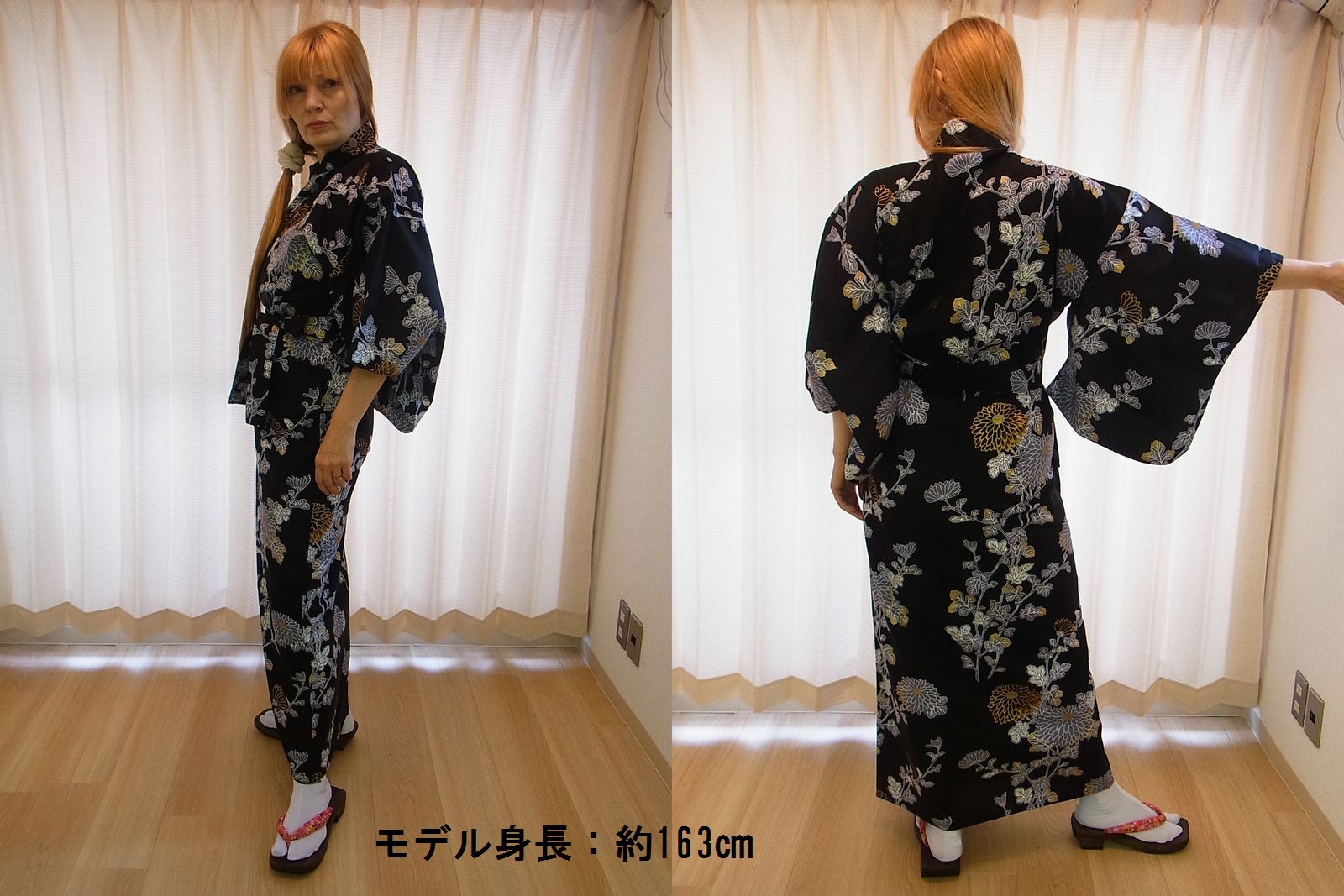 日本のお土産|日本のおみやげホームステイおみやげ|日本土産◆外国人向け浴衣【菊】女性用(M/L)