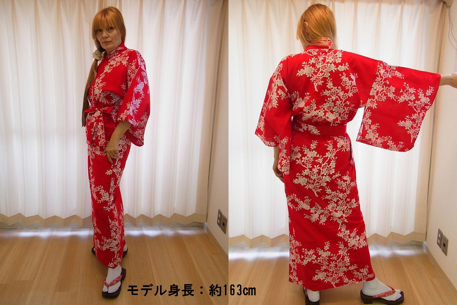 日本のお土産|日本のおみやげホームステイおみやげ|日本土産◆外国人向け浴衣【桜】女性用（S～L）