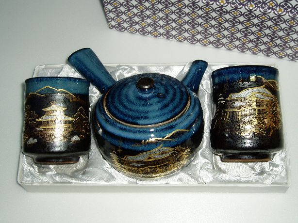 【日本のおみやげ】◆黒流し【茶器3点】茶の間セット