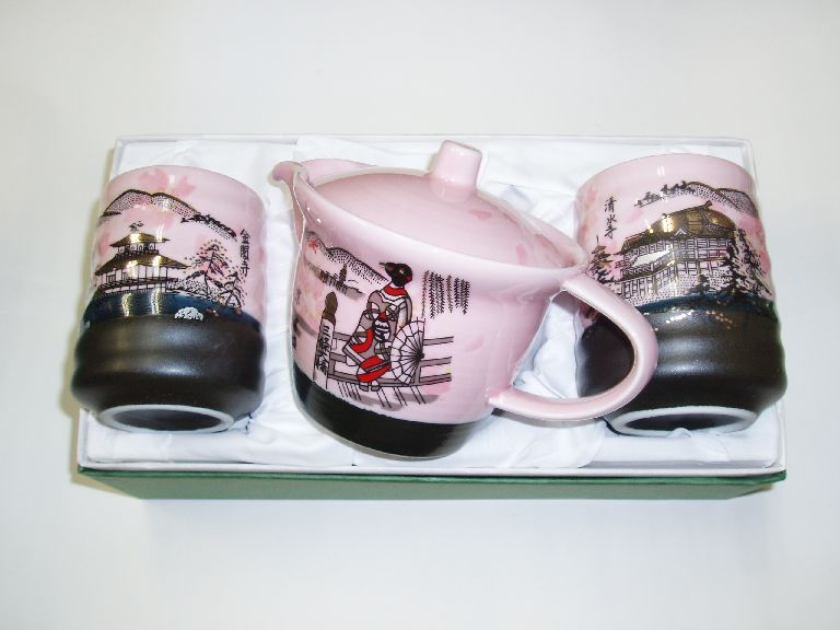 【日本のおみやげ】◆桜名所【茶器3点】茶の間セット