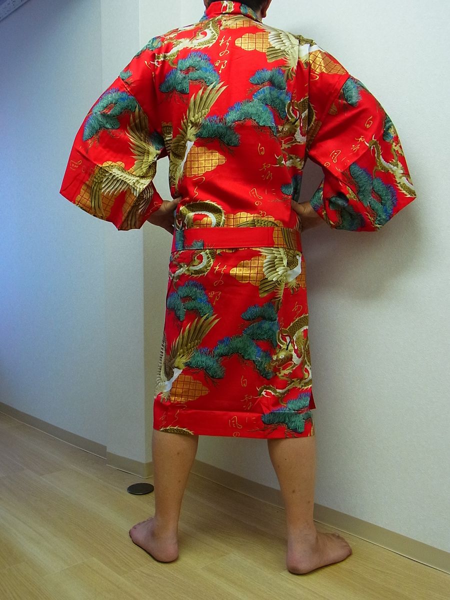 【日本のおみやげ】◆外国人向けハッピローブ【竜と鷲】男女兼用（XLサイズ）