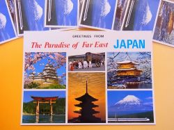 【日本のおみやげ】ポストカード【JAPAN六景/写真】（バラ単品）透明OPP袋入り