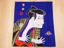 【日本のおみやげ】日本の和風のれん【写楽】【浮世絵シリーズ】※上部に棒を通す輪があります。