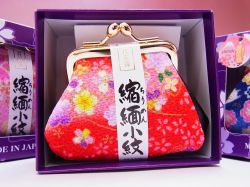 【日本のおみやげ】◆縮緬小紋2寸通しマチ【化粧箱入】【色/柄はアソートとなります。】