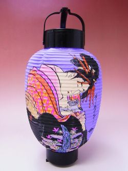【日本のおみやげ】◆ちょうちん【滝川/薄紫】スタンド付