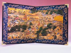 【日本のおみやげ】◆屏風 小二曲（祇園祭）高級化粧箱入