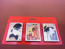【日本のおみやげ】◆コレクションマグネット3P入【エッチング加工仕上げ】歌麿