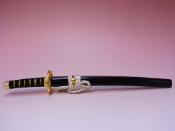 【日本のおみやげ】◆日本刀・模造刀【ミニチュア黒呂刀】