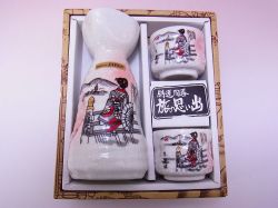 【日本のお土産】◆2客酒器セット【ピンク舞妓】