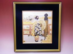 【日本のおみやげ】◆彫金額縁【京舞妓】【受注生産品となります】