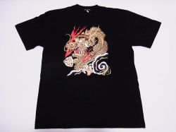 【日本のおみやげ】【ホームステイおみやげ】【日本土産】（漢字・和柄）◆和風Tシャツ【飛龍】大人用（S～3L）黒地