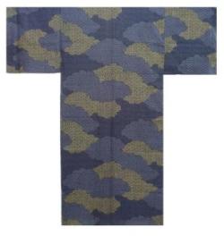 【日本のおみやげ】◆外国人向け3色地浴衣【雲取小紋】男性用（M/L）