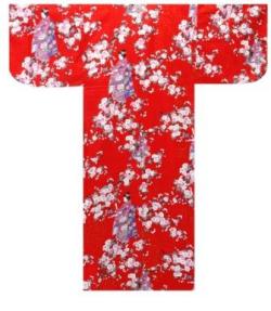 【日本のおみやげ】◆外国人向け浴衣【桜舞妓】子供用（45in～50in）