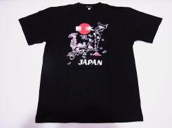 【日本のおみやげ】【ホームステイおみやげ】【日本土産】（漢字・和柄）◆和風Tシャツ【地図舞妓】大人用（S～3L）黒地