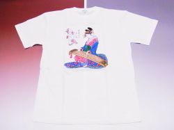 【日本のおみやげ】【ホームステイおみやげ】【日本土産】（漢字・和柄）◆和風Tシャツ【琴美人】大人用（M～3L）白地