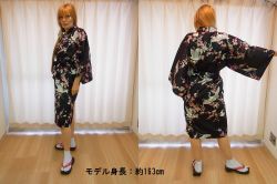 【日本のおみやげ】◆外国人向けハッピローブ【梅に鶴】女性用（フリーサイズ）