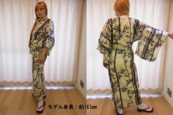 【日本のおみやげ】◆外国人向け色浴衣【竹雀】女性用（S/M）