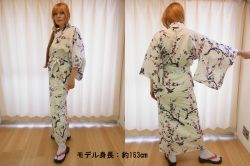 【日本のおみやげ】◆外国人向け浴衣【梅】女性用（S～LL）