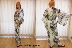 【日本のおみやげ】◆外国人向け浴衣【牡丹立姿】女性用（S～LL）