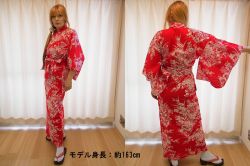 【日本のおみやげ】◆外国人向け浴衣【ゆり】女性用（S～LL）