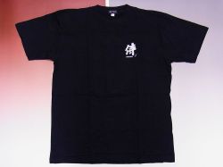 【ホームステイおみやげ】【日本土産】（漢字・和柄）◆和風Tシャツ【侍ワンポイント刺繍】大人用（LL～3L）黒地