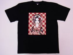 【日本のおみやげ】【ホームステイおみやげ】【日本土産】（漢字・和柄）◆和風Tシャツ【おいらん】大人用（M～LL）黒地